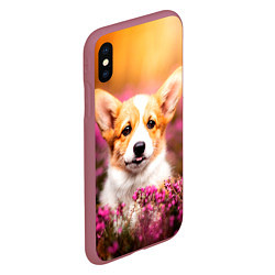 Чехол iPhone XS Max матовый Вельш-корги, цвет: 3D-малиновый — фото 2