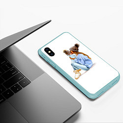 Чехол iPhone XS Max матовый Самая лучшая мама, цвет: 3D-мятный — фото 2