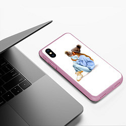 Чехол iPhone XS Max матовый Самая лучшая мама, цвет: 3D-розовый — фото 2