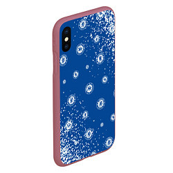 Чехол iPhone XS Max матовый CHELSEA F C ЧЕЛСИ, цвет: 3D-малиновый — фото 2