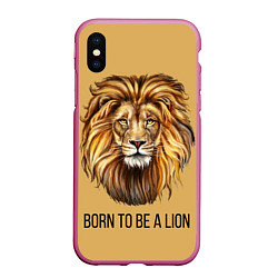 Чехол iPhone XS Max матовый Рождённый быть львом