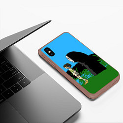 Чехол iPhone XS Max матовый Унесенные призраками, цвет: 3D-коричневый — фото 2