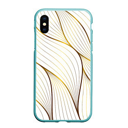 Чехол iPhone XS Max матовый Белые лепестки, цвет: 3D-мятный