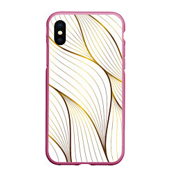 Чехол iPhone XS Max матовый Белые лепестки, цвет: 3D-малиновый