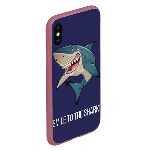 Чехол iPhone XS Max матовый Улыбнись акуле / 3D-Малиновый – фото 2