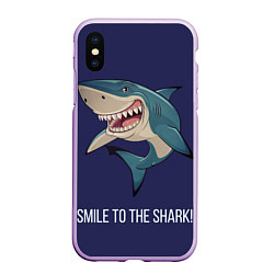 Чехол iPhone XS Max матовый Улыбнись акуле, цвет: 3D-сиреневый