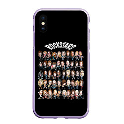 Чехол iPhone XS Max матовый ROCK STARS, цвет: 3D-светло-сиреневый