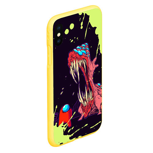 Чехол iPhone XS Max матовый AMONG US - MONSTER / 3D-Желтый – фото 2