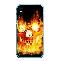 Чехол iPhone XS Max матовый Череп, цвет: 3D-мятный