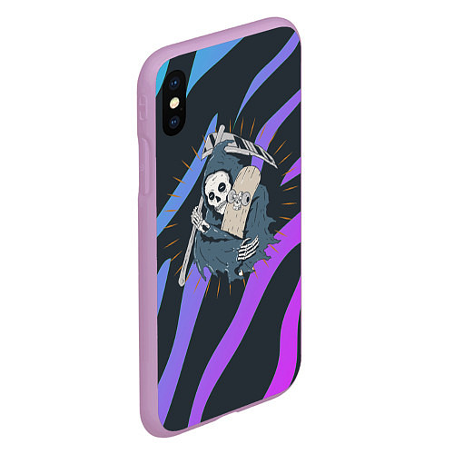 Чехол iPhone XS Max матовый Skate or die art / 3D-Сиреневый – фото 2