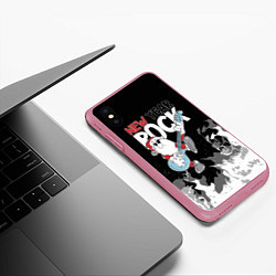 Чехол iPhone XS Max матовый New year rock, цвет: 3D-малиновый — фото 2