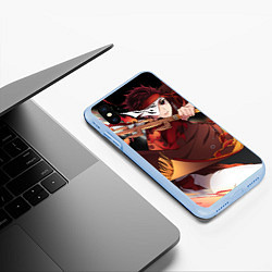 Чехол iPhone XS Max матовый КЛИНОК РАССЕКАЮЩИЙ ДЕМОНОВ, цвет: 3D-голубой — фото 2