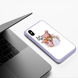 Чехол iPhone XS Max матовый Best Mom, цвет: 3D-светло-сиреневый — фото 2