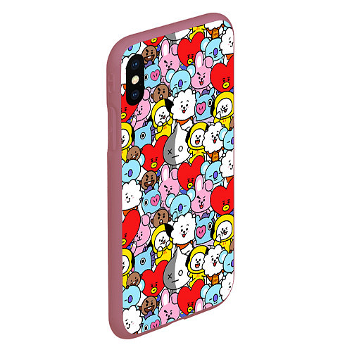 Чехол iPhone XS Max матовый BT21 BTS / 3D-Малиновый – фото 2