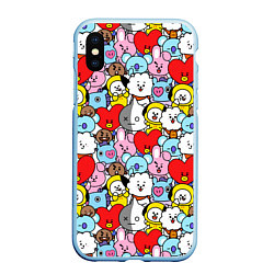 Чехол iPhone XS Max матовый BT21 BTS, цвет: 3D-голубой