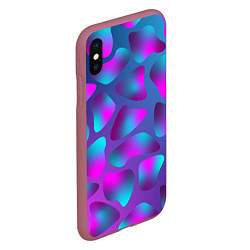 Чехол iPhone XS Max матовый Неоновые капли, цвет: 3D-малиновый — фото 2