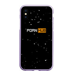 Чехол iPhone XS Max матовый Pornhub, цвет: 3D-светло-сиреневый
