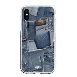 Чехол iPhone XS Max матовый Jeans life, цвет: 3D-белый