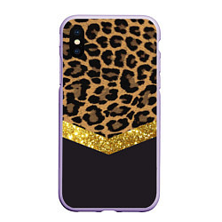 Чехол iPhone XS Max матовый Леопардовый принт