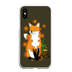Чехол iPhone XS Max матовый Лиса в лесу
