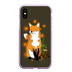 Чехол iPhone XS Max матовый Лиса в лесу