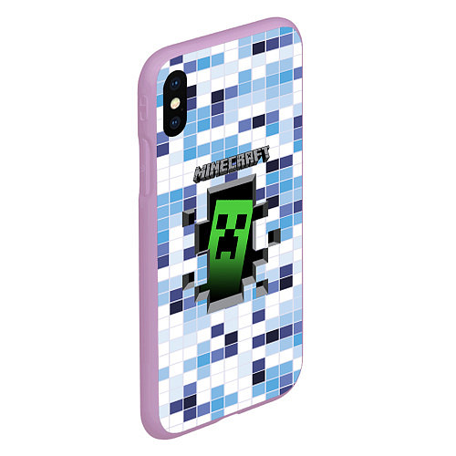 Чехол iPhone XS Max матовый Minecraft S / 3D-Сиреневый – фото 2