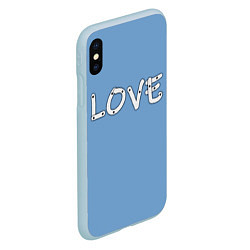 Чехол iPhone XS Max матовый LOVE, цвет: 3D-голубой — фото 2