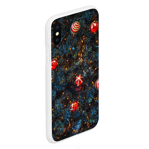 Чехол iPhone XS Max матовый Новый Год / 3D-Белый – фото 2