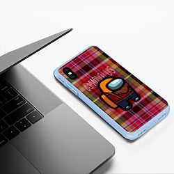 Чехол iPhone XS Max матовый Among Us Woodman Z, цвет: 3D-голубой — фото 2
