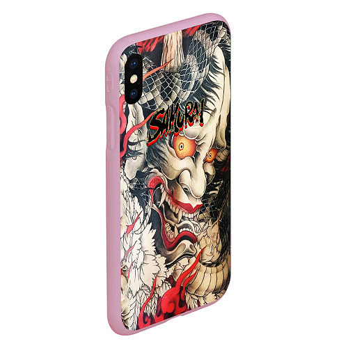 Чехол iPhone XS Max матовый Самурай / 3D-Розовый – фото 2