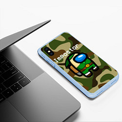 Чехол iPhone XS Max матовый Hero be sus, цвет: 3D-голубой — фото 2