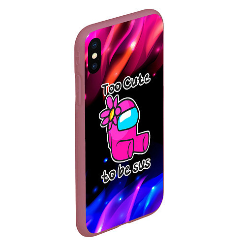 Чехол iPhone XS Max матовый Pink Among Us / 3D-Малиновый – фото 2