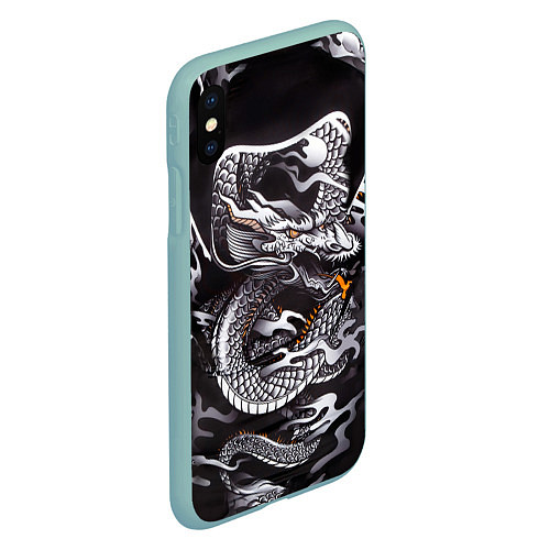 Чехол iPhone XS Max матовый Самурай / 3D-Мятный – фото 2