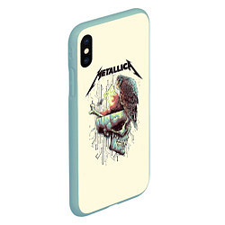 Чехол iPhone XS Max матовый Metallica, цвет: 3D-мятный — фото 2