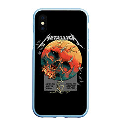 Чехол iPhone XS Max матовый Metallica, цвет: 3D-голубой