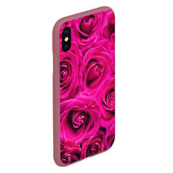 Чехол iPhone XS Max матовый Розы, цвет: 3D-малиновый — фото 2