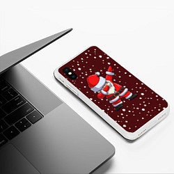 Чехол iPhone XS Max матовый Dab-Santa, цвет: 3D-белый — фото 2