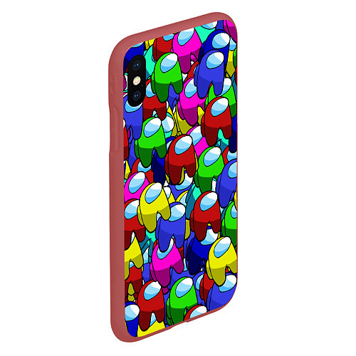 Чехол iPhone XS Max матовый AMONG US / 3D-Красный – фото 2