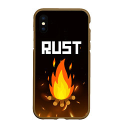 Чехол iPhone XS Max матовый RUST, цвет: 3D-коричневый