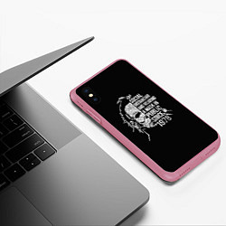 Чехол iPhone XS Max матовый Michael Myers, цвет: 3D-малиновый — фото 2
