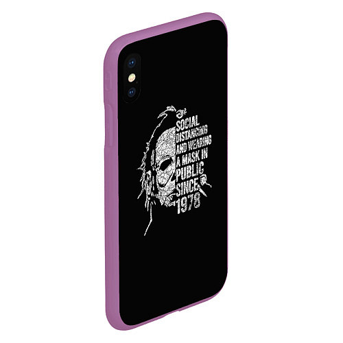 Чехол iPhone XS Max матовый Michael Myers / 3D-Фиолетовый – фото 2