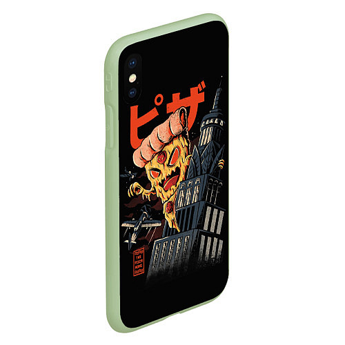 Чехол iPhone XS Max матовый Pizza Kong / 3D-Салатовый – фото 2