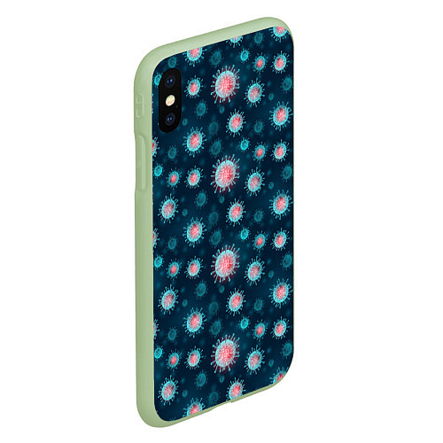 Чехол iPhone XS Max матовый Ковид-19 / 3D-Салатовый – фото 2