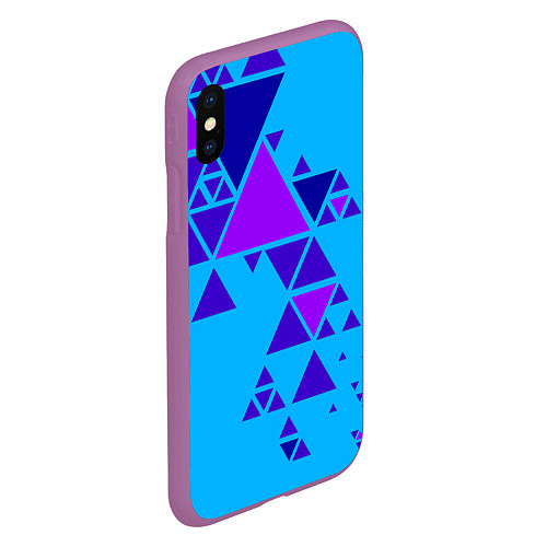Чехол iPhone XS Max матовый Geometry / 3D-Фиолетовый – фото 2