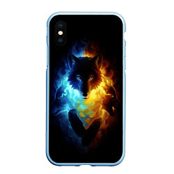 Чехол iPhone XS Max матовый Волки в огне
