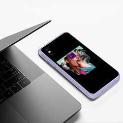 Чехол iPhone XS Max матовый Эйфория, цвет: 3D-светло-сиреневый — фото 2