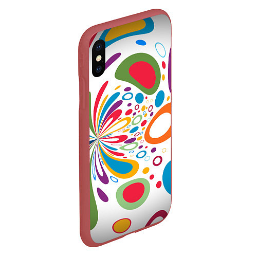 Чехол iPhone XS Max матовый Яркие краски / 3D-Красный – фото 2