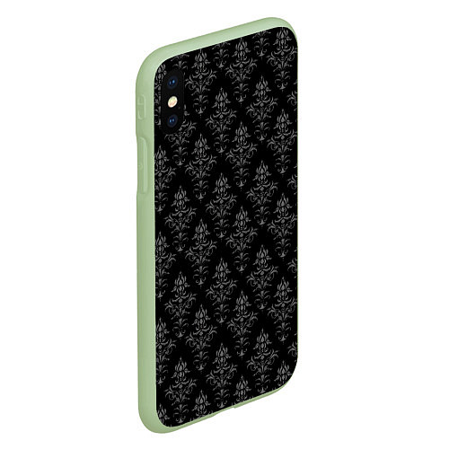 Чехол iPhone XS Max матовый Готический рисунок / 3D-Салатовый – фото 2