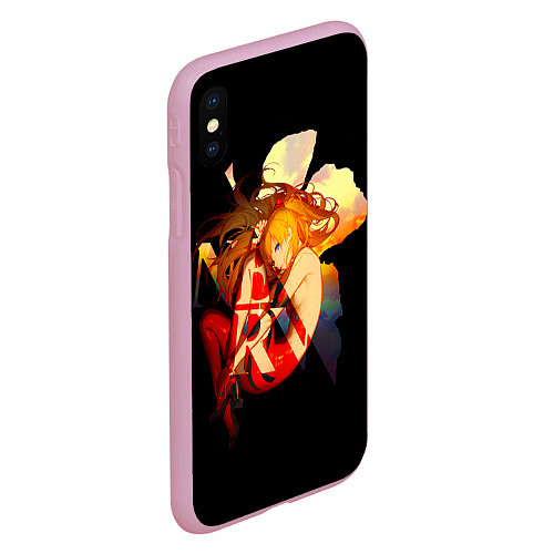 Чехол iPhone XS Max матовый Аска Евангелион Nerv / 3D-Розовый – фото 2