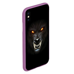 Чехол iPhone XS Max матовый Злой Волк, цвет: 3D-фиолетовый — фото 2